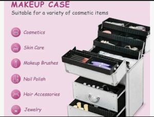 Aluminum 4 in 1 Rolling Makeup Trolley