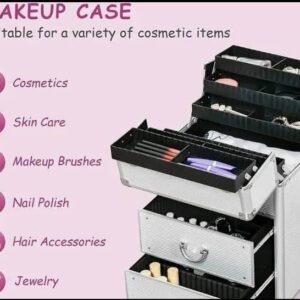 Aluminum 4 in 1 Rolling Makeup Trolley